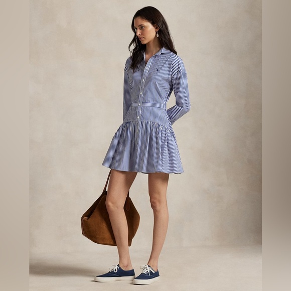 Polo Ralph Lauren Dresses & Skirts - Polo Ralph Lauren Striped Cotton Paneled Shirtdress